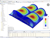 Deformazione della rete in acciaio sul modello RFEM della struttura a padiglione | © Carl Stahl & spol. s r.o.